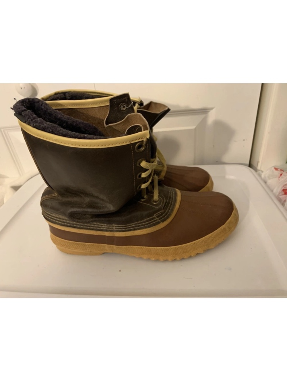 Mens Vtg Sorel Sz 10 Arctic Pac Kaufman Canada Brown Snow Duck Boots & Liners